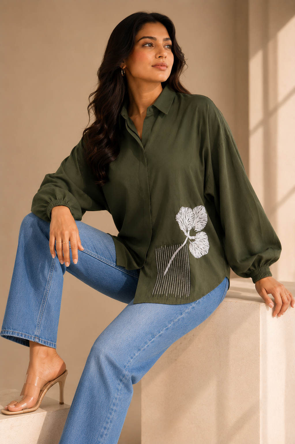 Ginkgo Noir Linen Shirt