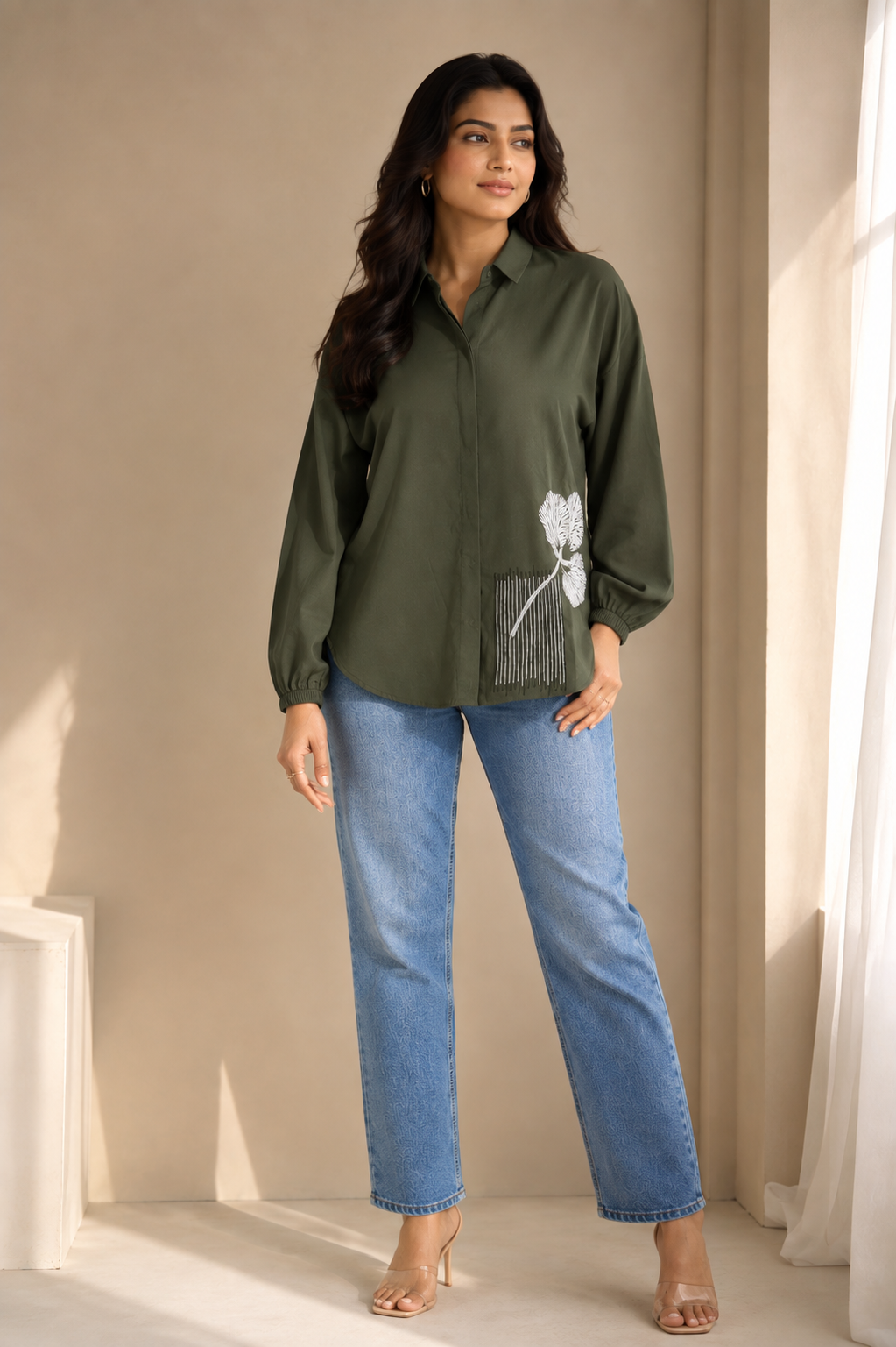 Ginkgo Noir Linen Shirt