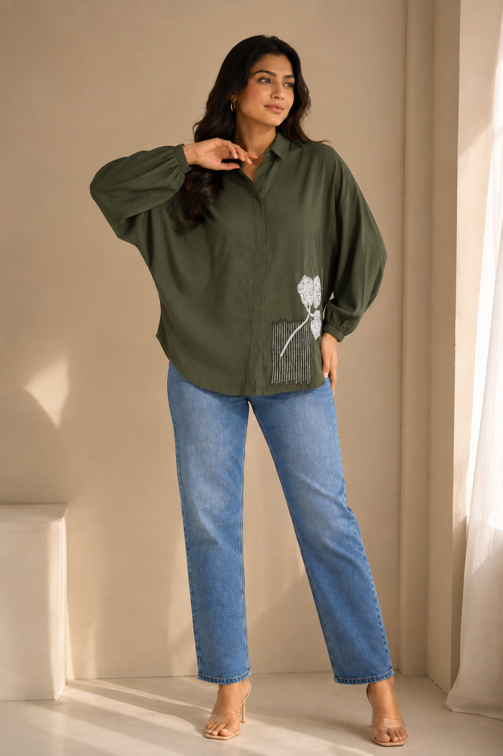 Ginkgo Noir Linen Shirt