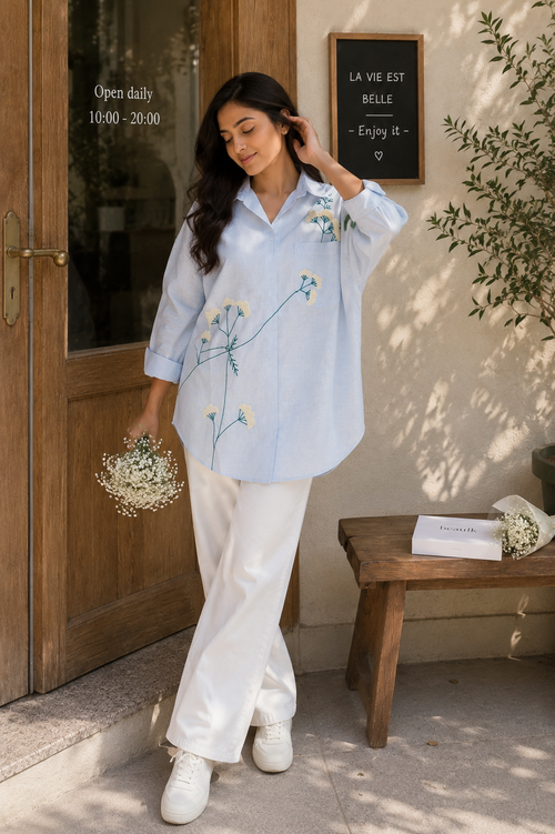 Flora Ciel Linen Shirt
