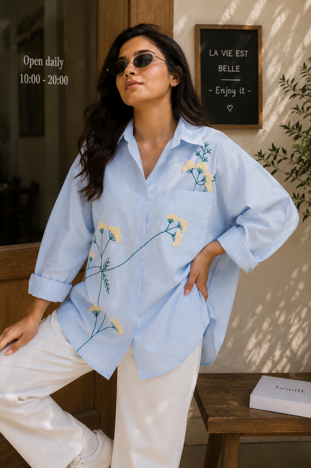 Flora Ciel Linen Shirt