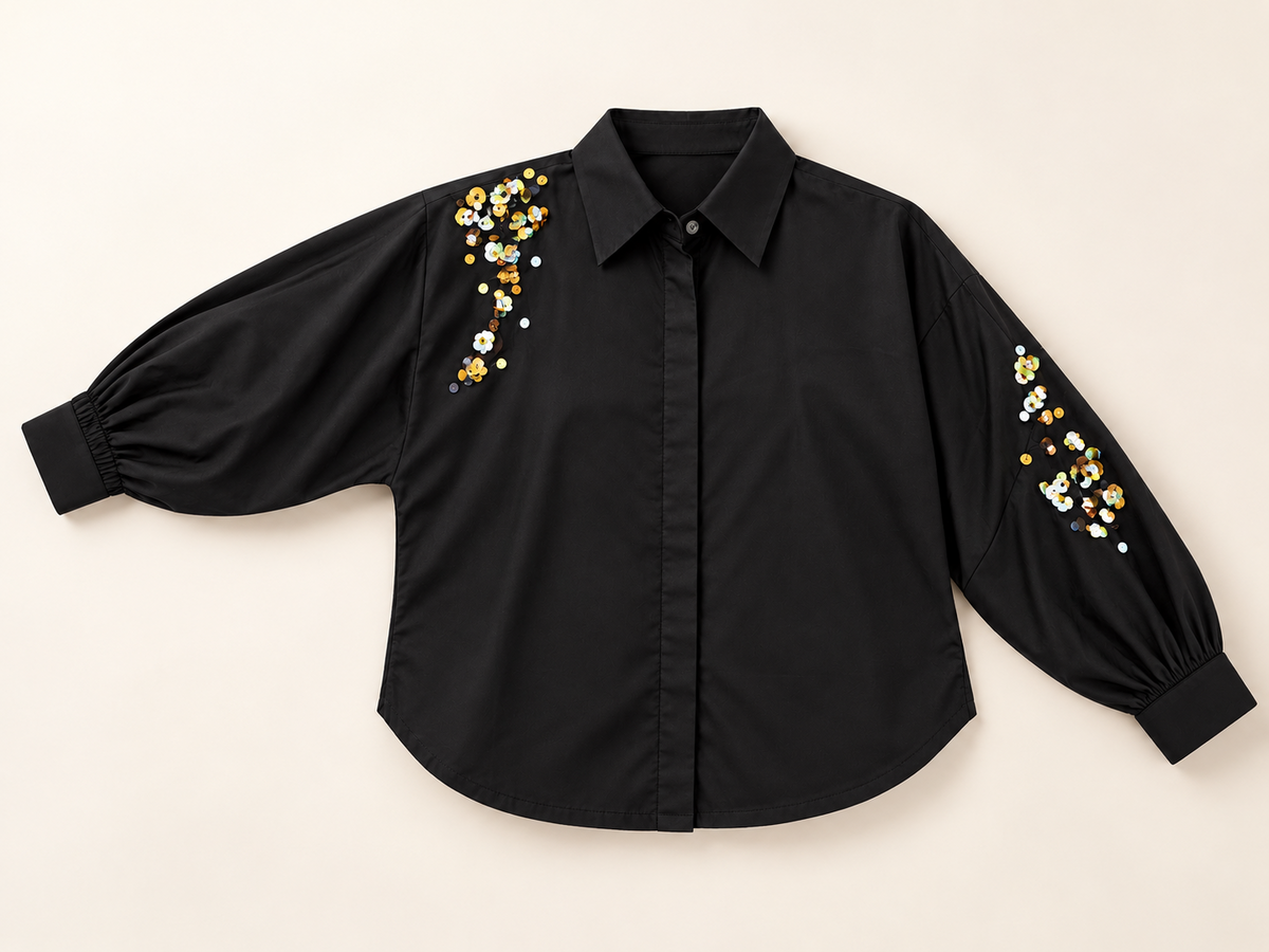 Midnight Bloom Linen Shirt