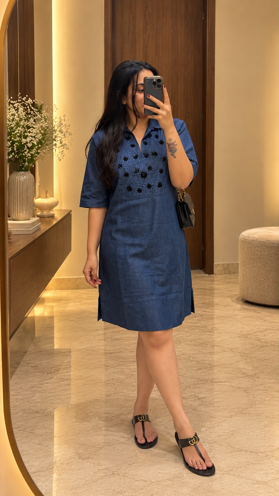 Denim Dusk Knee length dress